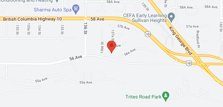 map of 13709 56A AVENUE